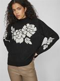 VICILIA HIGH NECK L/S JAQUARD TOP - NOOS black
