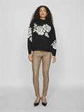 VICILIA HIGH NECK L/S JAQUARD TOP - NOOS black