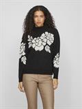 VICILIA HIGH NECK L/S JAQUARD TOP - NOOS black