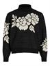 VICILIA HIGH NECK L/S JAQUARD TOP - NOOS black