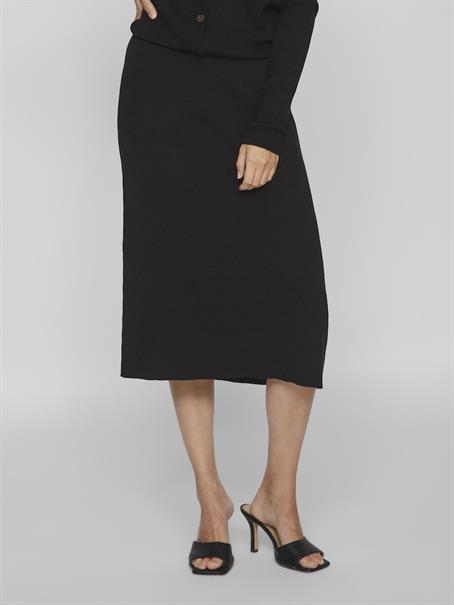 VICOMFY A-LINE KNIT SKIRT- NOOS black