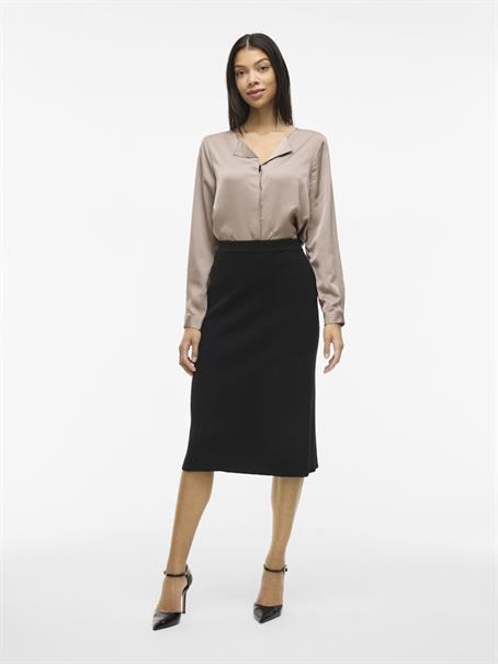 VICOMFY A-LINE KNIT SKIRT- NOOS black