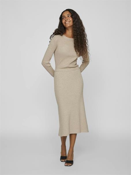 VICOMFY A-LINE KNIT SKIRT- NOOS natural melange