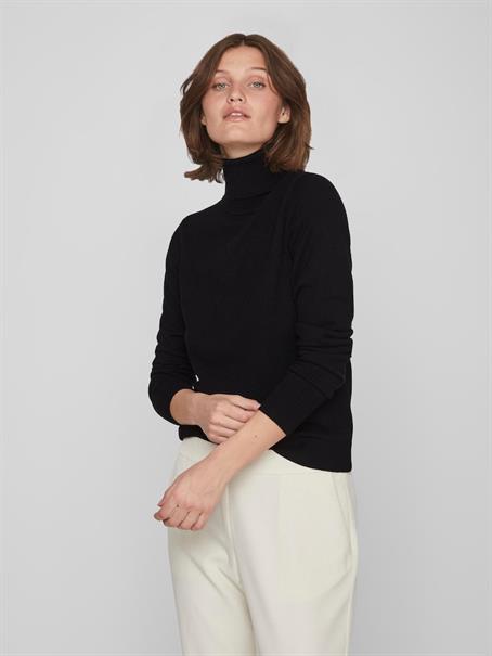 VICOMFY L/S ROLLNECK KNIT TOP/SU/PB black