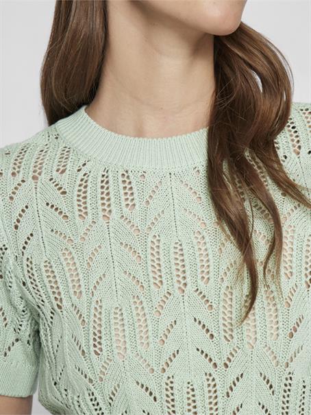 VICOTTI S/S O-NECK KNIT TOP - NOOS silt green