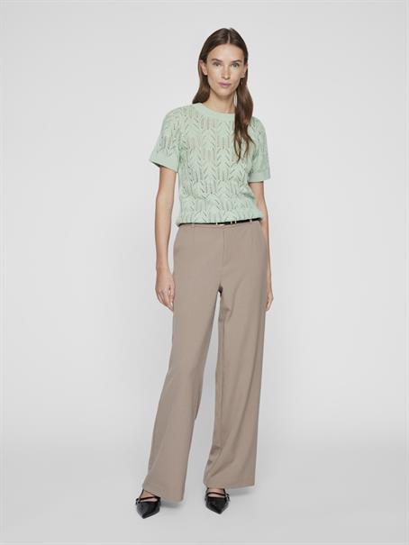 VICOTTI S/S O-NECK KNIT TOP - NOOS silt green