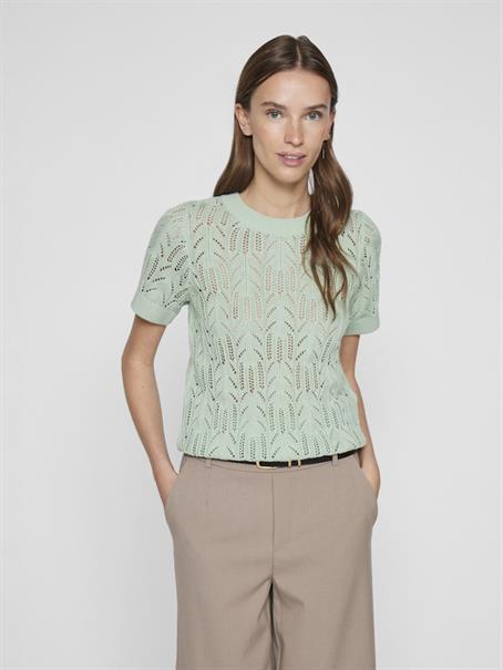 VICOTTI S/S O-NECK KNIT TOP - NOOS silt green