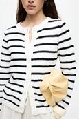VIDALO O-NECK L/S KNIT CARDIGAN - NOOS white alyssum