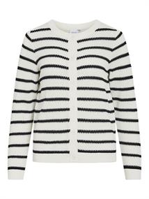 VIDALO O-NECK L/S KNIT CARDIGAN - NOOS white alyssum