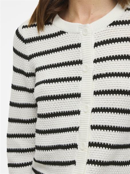 VIDALO O-NECK L/S KNIT CARDIGAN - NOOS white alyssum