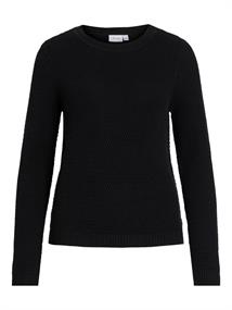 VIDALO O-NECK L/S KNIT TOP- NOOS black
