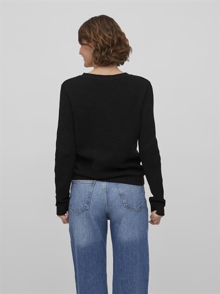 VIDALO O-NECK L/S KNIT TOP- NOOS black