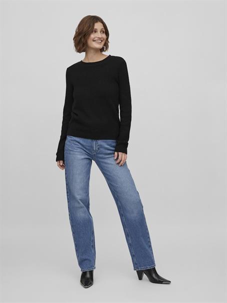 VIDALO O-NECK L/S KNIT TOP- NOOS black