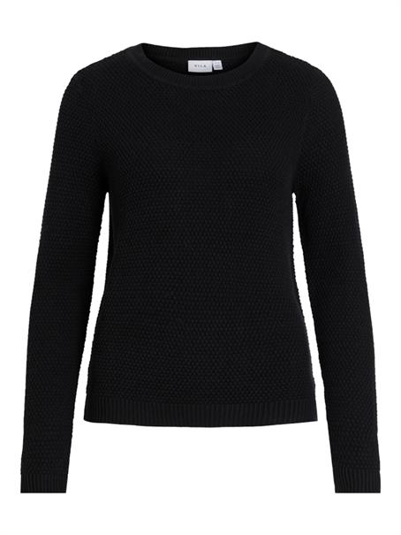 VIDALO O-NECK L/S KNIT TOP- NOOS black