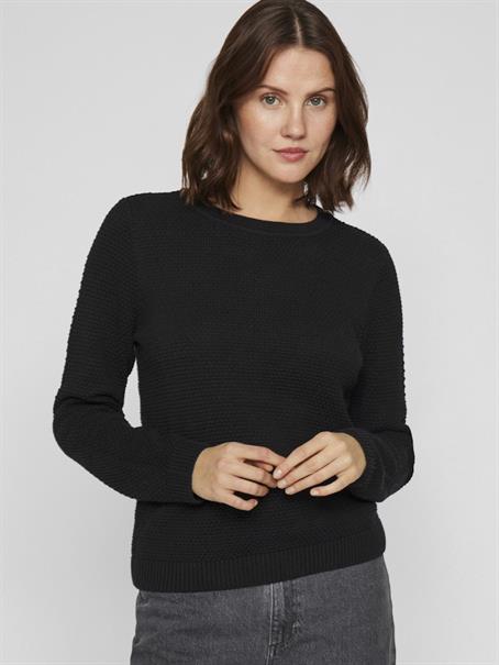 VIDALO O-NECK L/S KNIT TOP- NOOS black