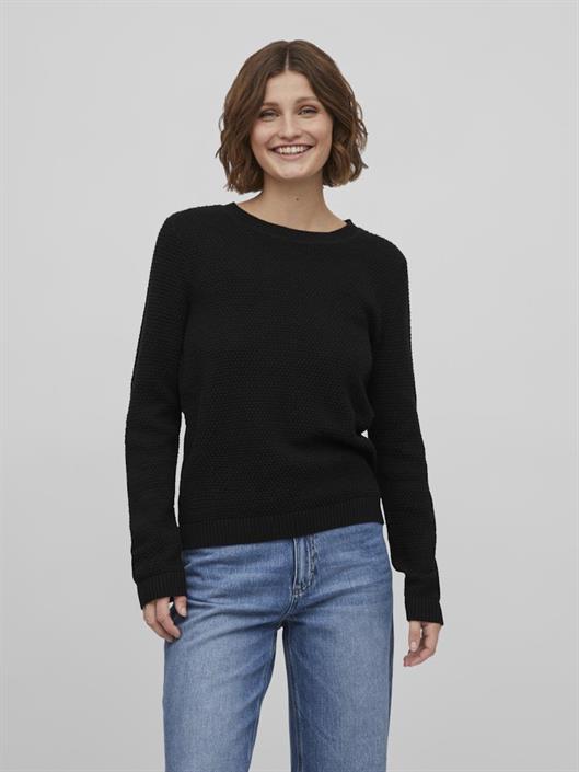 vidalo-o-neck-l-s-knit-top-noos-black