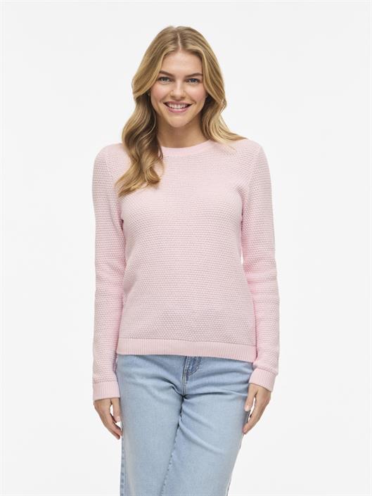 vidalo-o-neck-l-s-knit-top-noos-cherry-blossom