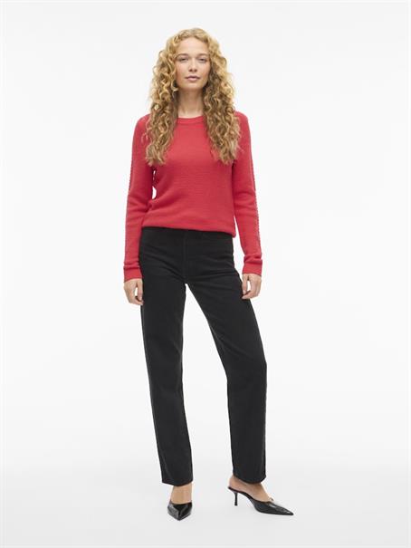 VIDALO O-NECK L/S KNIT TOP- NOOS hibiscus