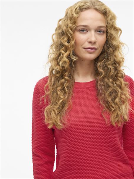 VIDALO O-NECK L/S KNIT TOP- NOOS hibiscus