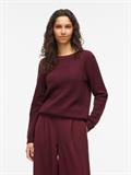 VIDALO O-NECK L/S KNIT TOP- NOOS port royale