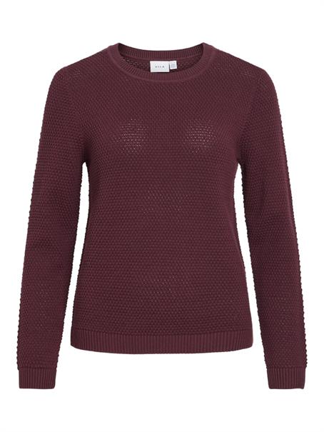 VIDALO O-NECK L/S KNIT TOP- NOOS port royale