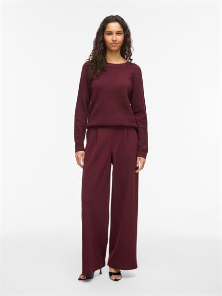 VIDALO O-NECK L/S KNIT TOP- NOOS port royale
