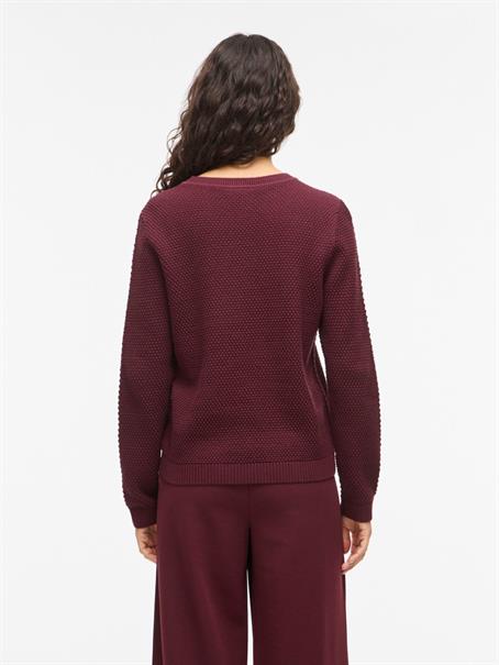 VIDALO O-NECK L/S KNIT TOP- NOOS port royale