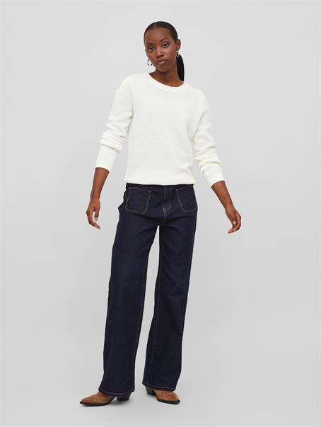 VIDALO O-NECK L/S KNIT TOP- NOOS white alyssum