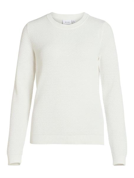 VIDALO O-NECK L/S KNIT TOP- NOOS white alyssum