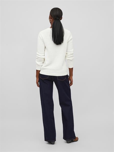 VIDALO O-NECK L/S KNIT TOP- NOOS white alyssum