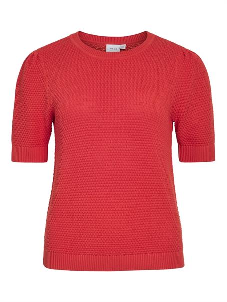 VIDALO O-NECK S/S KNIT TOP - NOOS hibiscus