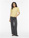 VIDALO O-NECK S/S KNIT TOP - NOOS pastel yellow