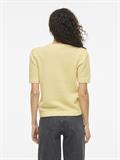 VIDALO O-NECK S/S KNIT TOP - NOOS pastel yellow