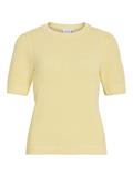VIDALO O-NECK S/S KNIT TOP - NOOS pastel yellow
