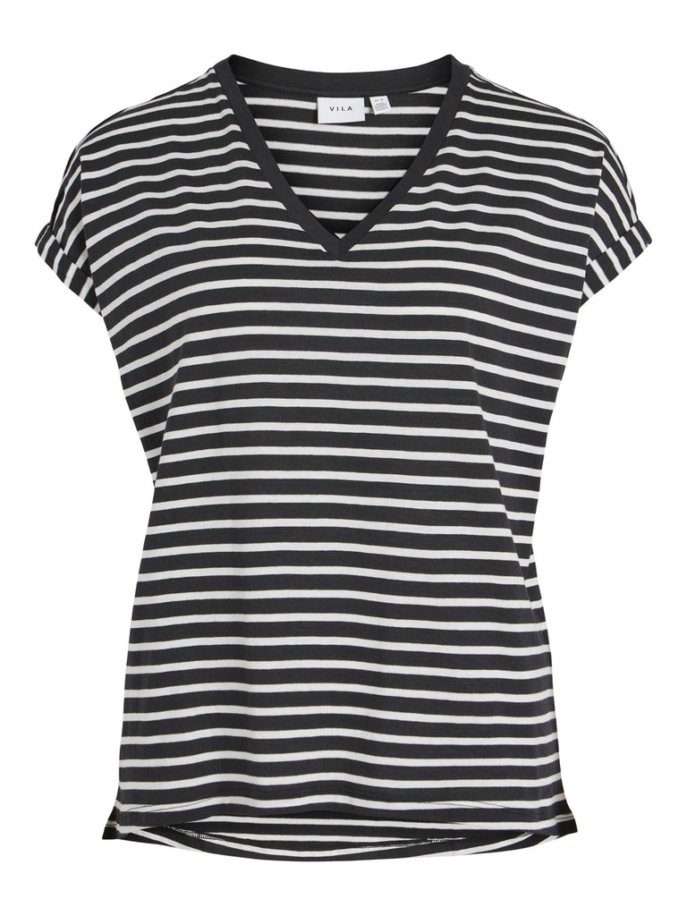 Vila Damen T-Shirt 14074291 Black - größe