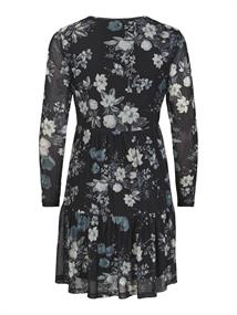 VIDAVIS L/S SHORT PRINTED V-NECK DRESS black