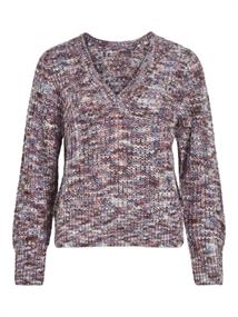 VIDIRMA REV V-NECK L/S KNIT TOP/1 bijou blue