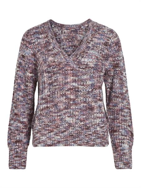 VIDIRMA REV V-NECK L/S KNIT TOP/1 bijou blue