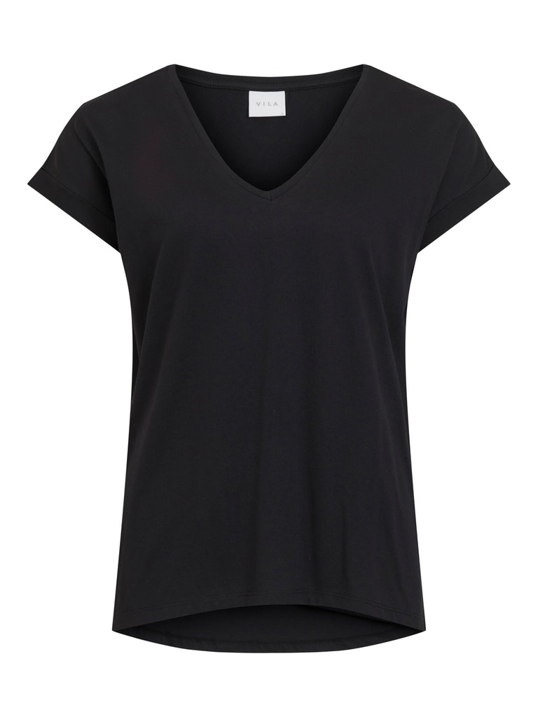 Vila Damen T-Shirt 14083084 Black - basic