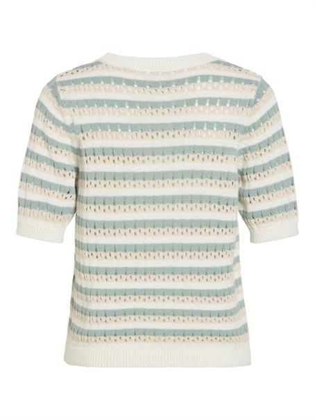 VIELINJA O-NECK 2/4 STRIPE KNIT TOP/R/1 snow white1