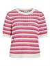 VIELINJA O-NECK 2/4 STRIPE KNIT TOP/R/1 snow white2
