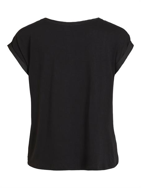 VIELLETTE S/S SATIN TOP - NOOS black