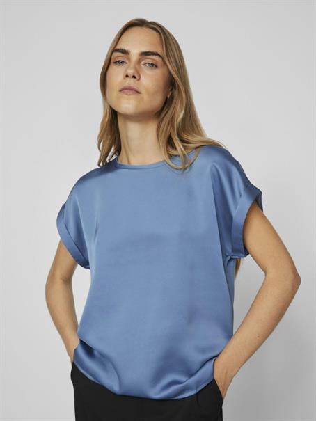 VIELLETTE S/S SATIN TOP - NOOS dunkelblau1