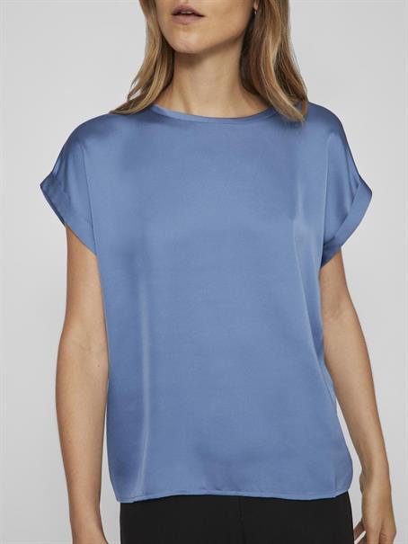 VIELLETTE S/S SATIN TOP - NOOS dunkelblau1