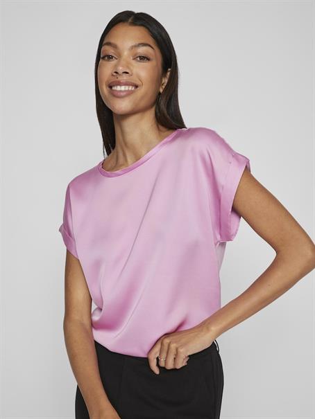 VIELLETTE S/S SATIN TOP - NOOS hell lila1