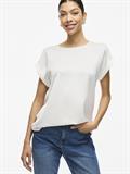 VIELLETTE S/S SATIN TOP - NOOS snow white