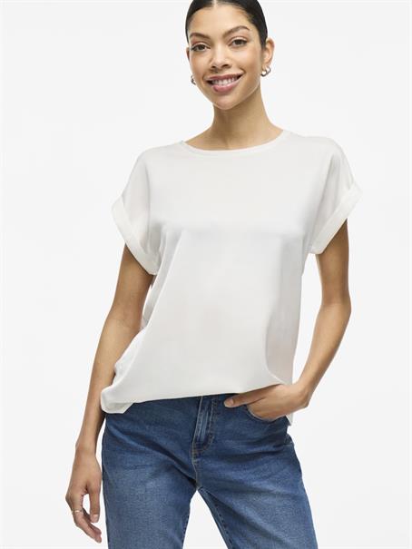 VIELLETTE S/S SATIN TOP - NOOS snow white