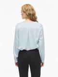 VIELLETTE V-NECK L/S SATIN SHIRT - NOOS nantucket breeze