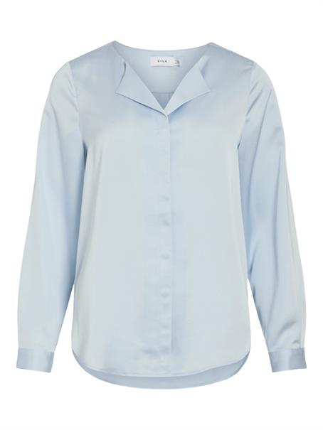 VIELLETTE V-NECK L/S SATIN SHIRT - NOOS nantucket breeze