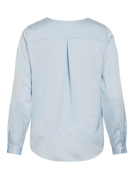 VIELLETTE V-NECK L/S SATIN SHIRT - NOOS nantucket breeze